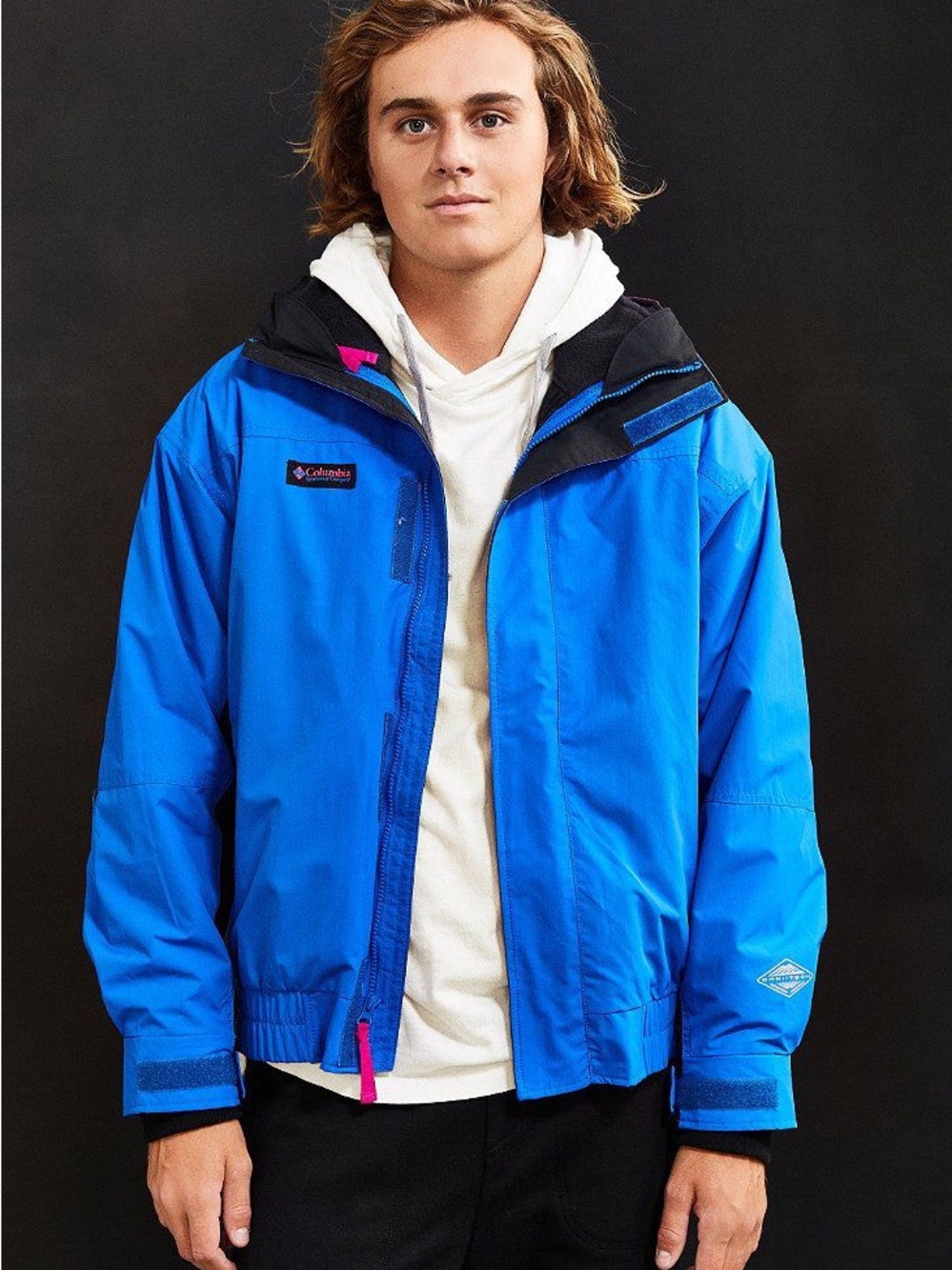 Columbia Bugaboo 1986 Interchange Jacket XL Blue Pink Retro Rare 3-in-1